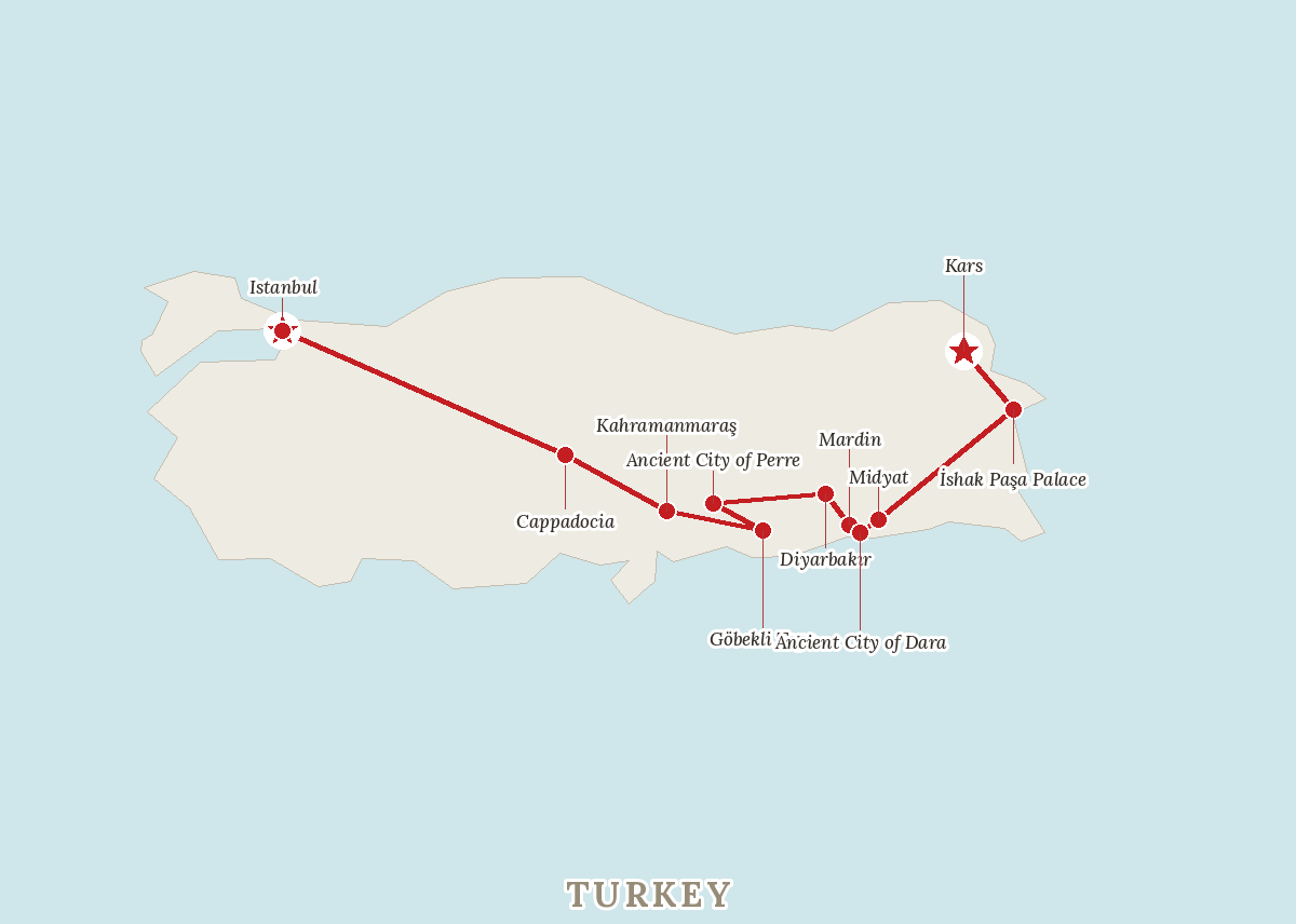 Route map — The Ultimate Journey Across Turkey