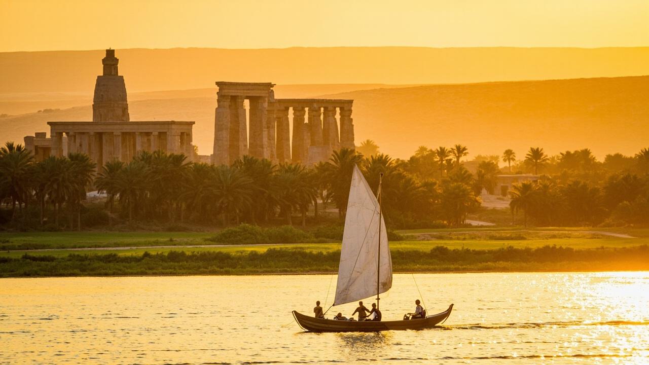 A landscape typical of Egypt