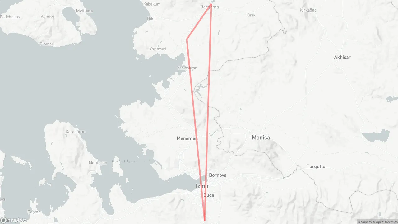 Olive Harvest & Pergamon Tour map