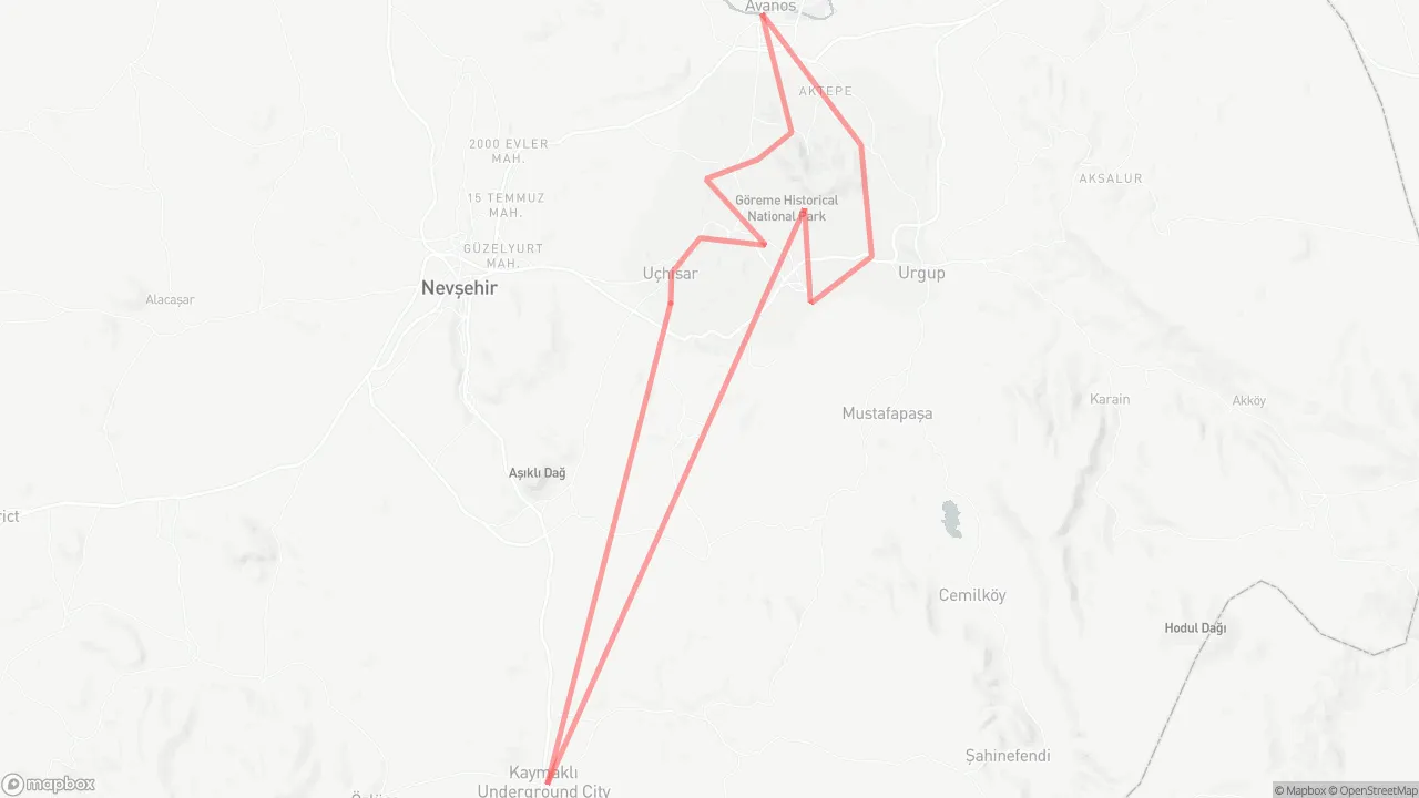 Self Drive Cappadocia map