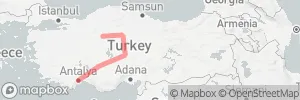 Self Drive Ankara to Antalya map