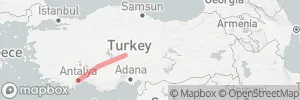 Self Drive Cappadocia to Antalya map